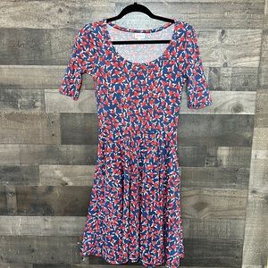 Red White and Blue Bird Print LulaRoe Dress